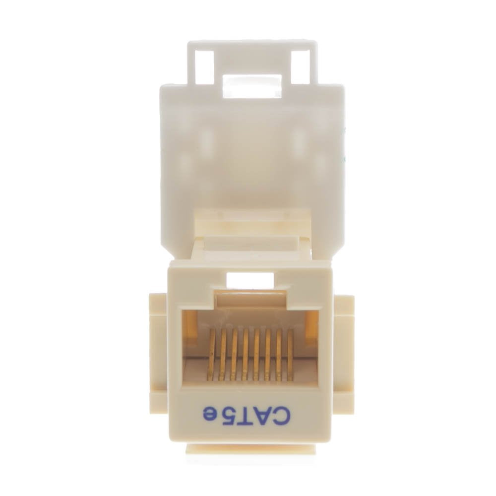 CableWholesale Cat5e Keystone Jack, Toolless RJ45 Female (UTP) to 110 Punch Down Connector, Black