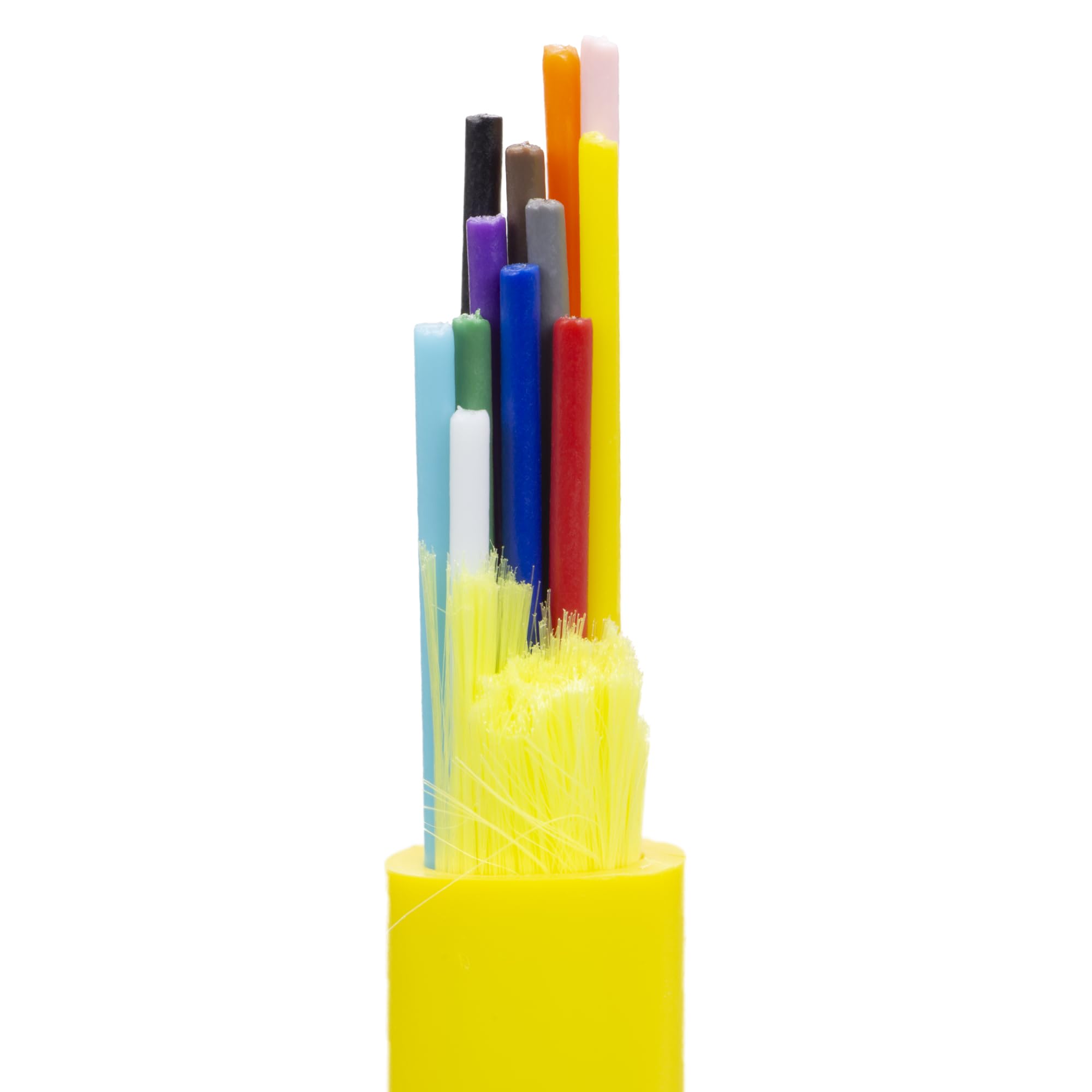 CableWholesale 12-Strand Fiber Indoor Distribution Fiber Optic Cable, Singlemode OS2 9/125 Micron, Plenum Rated, Yellow, Spool, 1000 feet