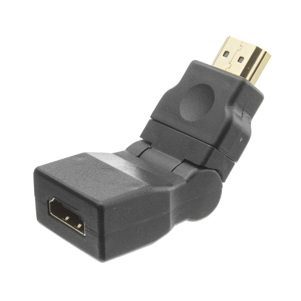 CableWholesale HDMI High Speed Swivel Adapter, HDMI Type-A Male to HDMI Type-A Female, Rotates 360 Degrees, Tilts 180 Degrees, 4K 60Hz, Black