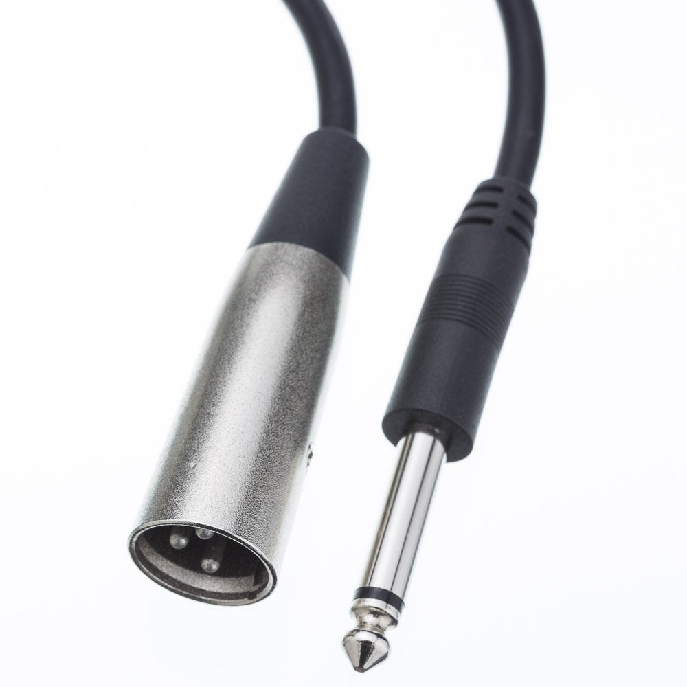 CableWholesale 3-Pin XLR Male to 1/4" Mono Male Audio Cable, 24 AWG Microphone Cable, 25 feet