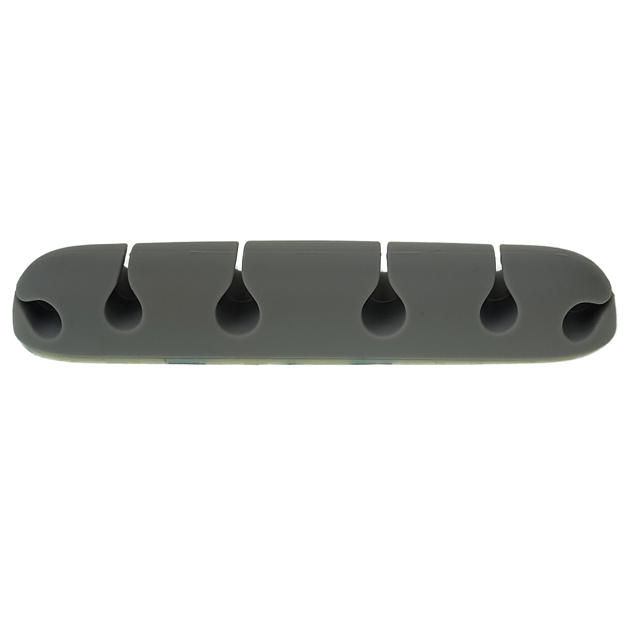 Silicone Desktop Cable Organizer 6-Slot with Adhesive Backing, Gray