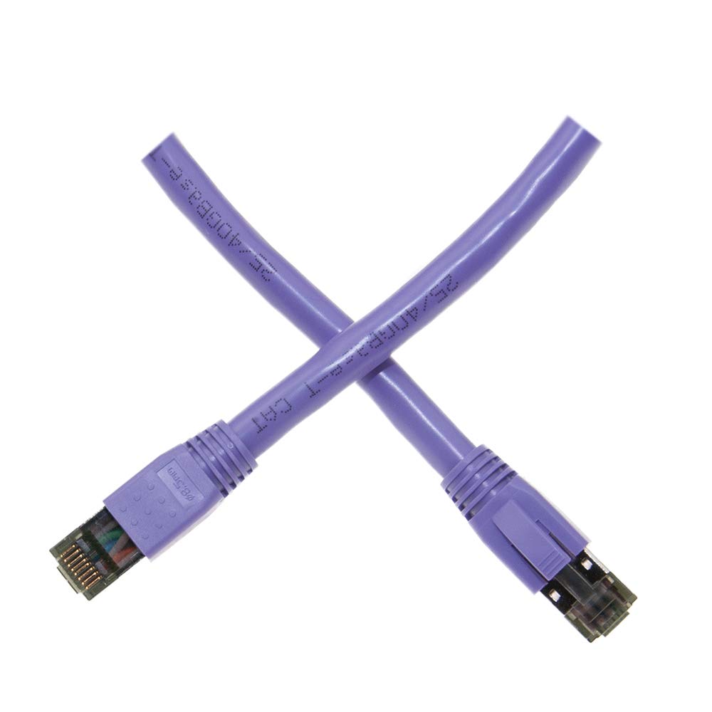 CableWholesale Cat8 S/FTP Ethernet Patch Cable, Boot, 40Gbps - 2000MHz, 4-Pair 24AWG Stranded Pure Copper, RJ45 Shielded Gold Plate Connector Male Internet Patch Cable, Purple, 5 Foot
