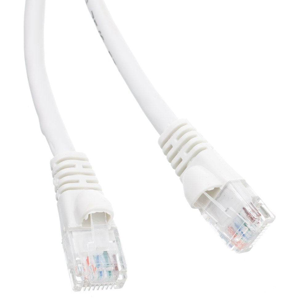 CableWholesale Cat5e Ethernet Cable, 24AWG, RJ45 Gold Plate Connector, ETL, 4 Pair Stranded Copper, Snagless Boot Unshielded Twisted Pair (UTP) Internet Network Patch Cable, 150 Foot, White