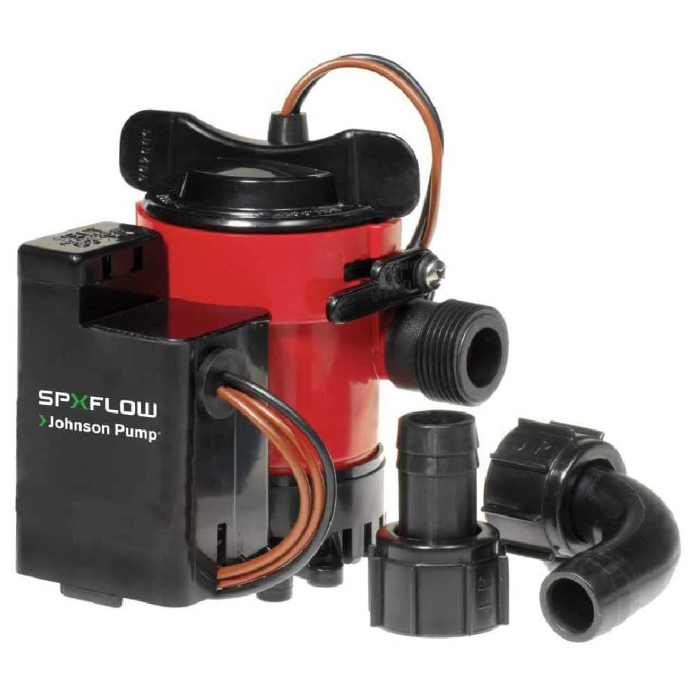 Johnson Pump 05903-00 Cartridge Combo Automatic Submersible Bilge Pump - 12V, 1000 GPH, red