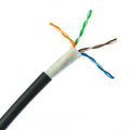 Direct Burial/Outdoor Rated Cat5e Black Ethernet Cable, Solid, CMX, Waterproof Tape, 24 AWG UTP (Unshielded Twisted Pair), Spool, 1000 Foot