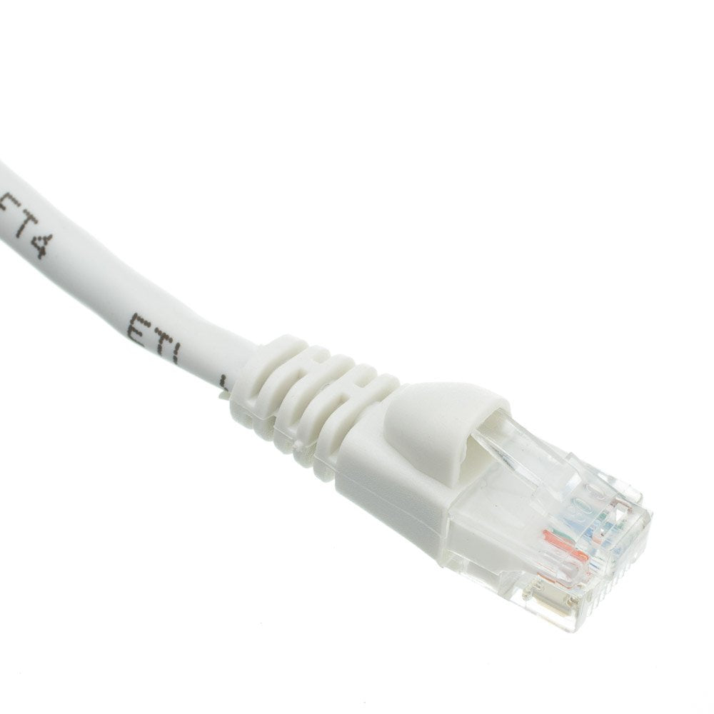 CableWholesale Cat5e Ethernet Cable, 24AWG, RJ45 Gold Plate Connector, ETL, 4 Pair Stranded Copper, Snagless Boot Unshielded Twisted Pair (UTP) Internet Network Patch Cable, 150 Foot, White
