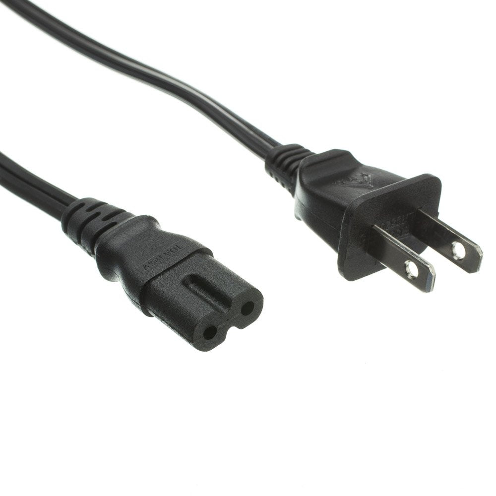 CableWholesale 3 feet Notebook/Laptop Power Cord, Non-Polarized NEMA 1-15P Male to C7 Female Plug, 2 Pin, 18 AWG, 10 Amp, Laptop Power Supply Cable, Black