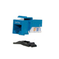 CableWholesale Cat5e Keystone Jack, Toolless RJ45 Female (UTP) to 110 Punch Down Connector, Blue