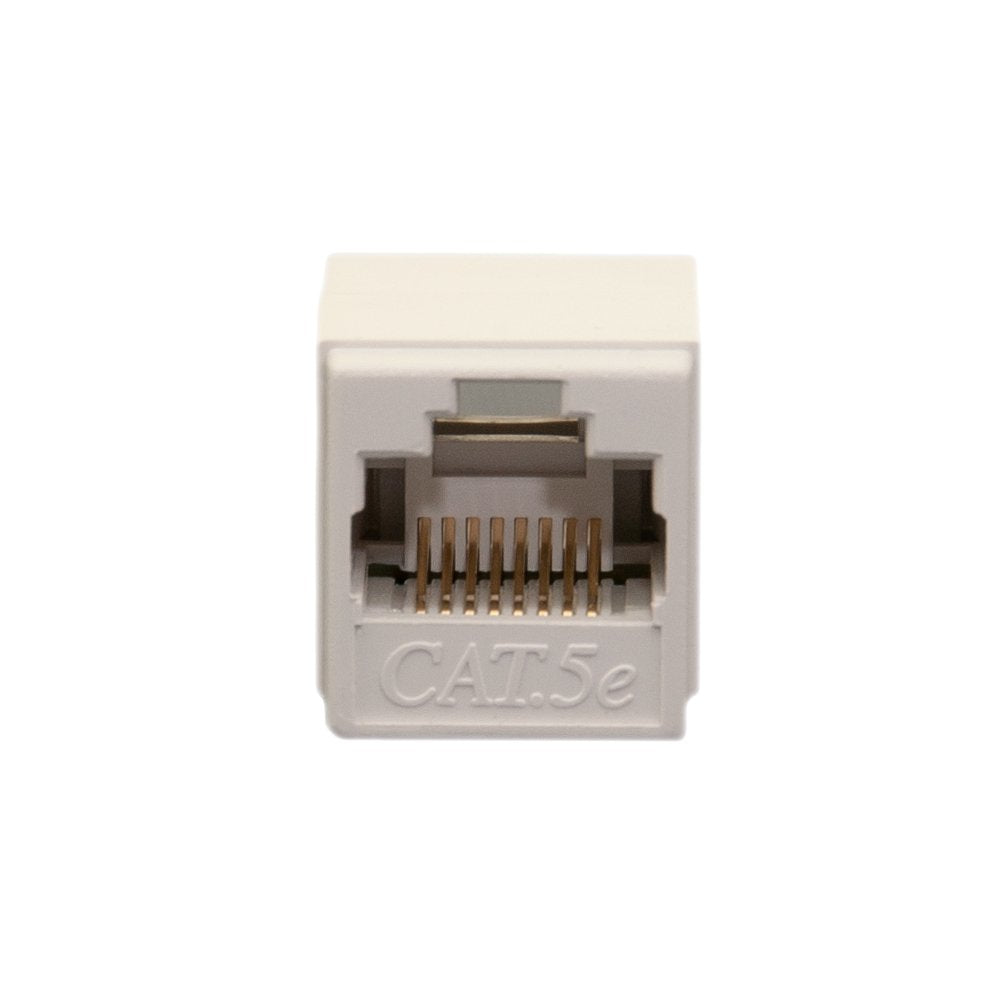 CableWholesale Cat5e RJ45 Inline Coupler, Female to Female Cable Extender Adapter, White