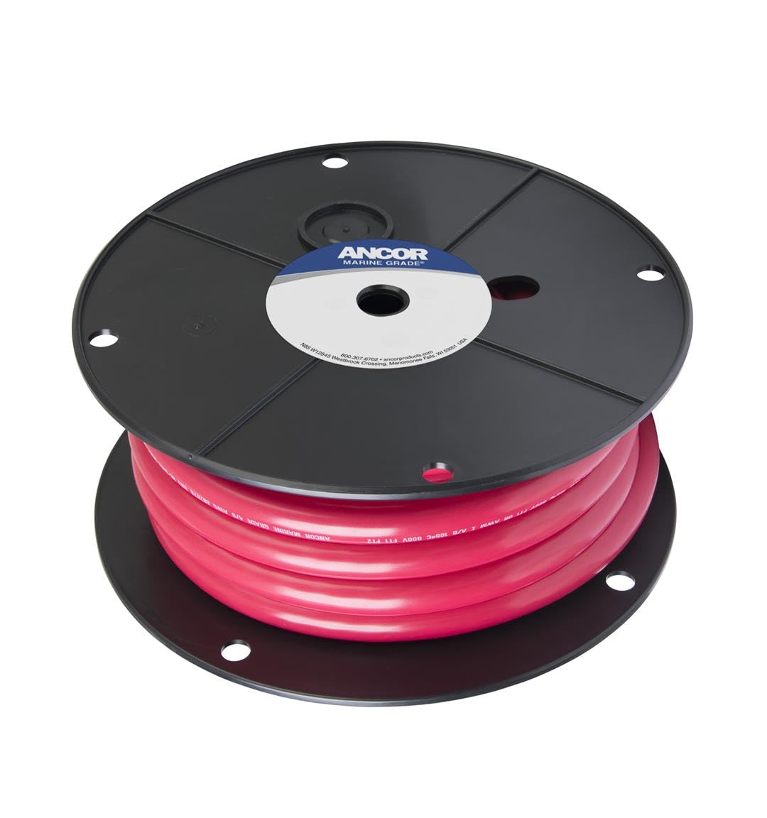 Ancor 119502 Tinned Copper Battery Cable, 4/0 AWG (103mm2), Red - 25ft