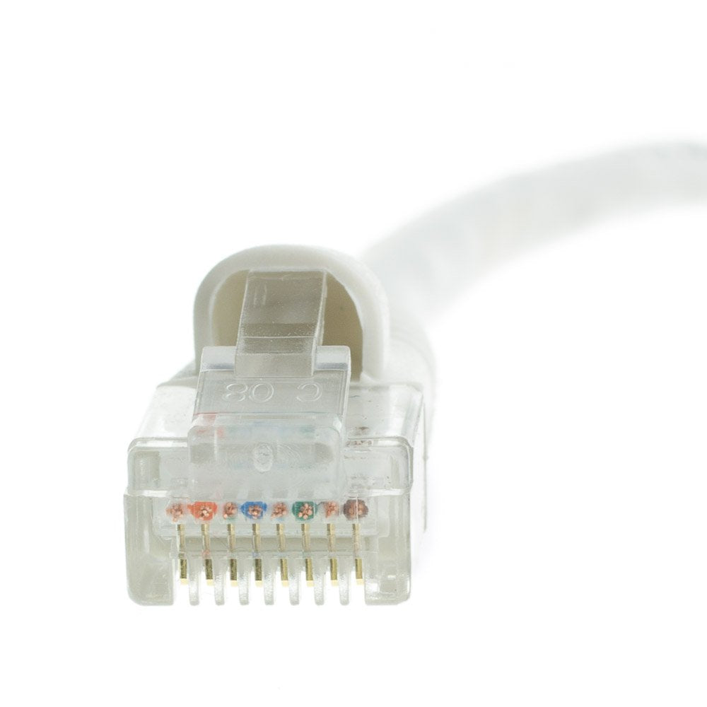 CableWholesale Cat5e Ethernet Cable, 24AWG, RJ45 Gold Plate Connector, ETL, 4 Pair Stranded Copper, Snagless Boot Unshielded Twisted Pair (UTP) Internet Network Patch Cable, 150 Foot, White