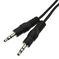 CableWholesale 3.5mm Stereo Audio Cable, 3.5mm Male to Male Nickel Plated Connectors, 28 AWG, Auxiliary Cable, Audio Aux Cable, Black, 1 feet
