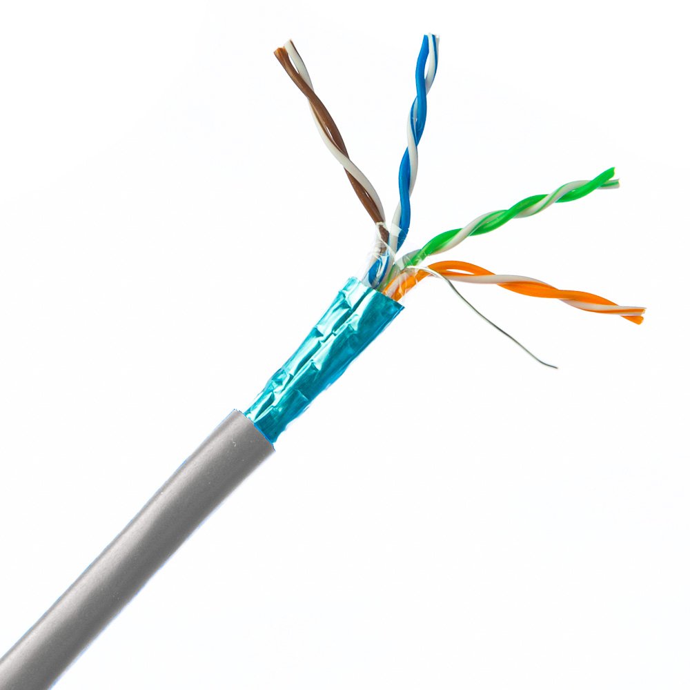 CableWholesale 1000 Foot Bulk Cat6 Ethernet Cable Plenum Rated (CMP), 23 AWG 4 Pair STP (Shielded Twisted Pair), Spool, Gray Ethernet Cable