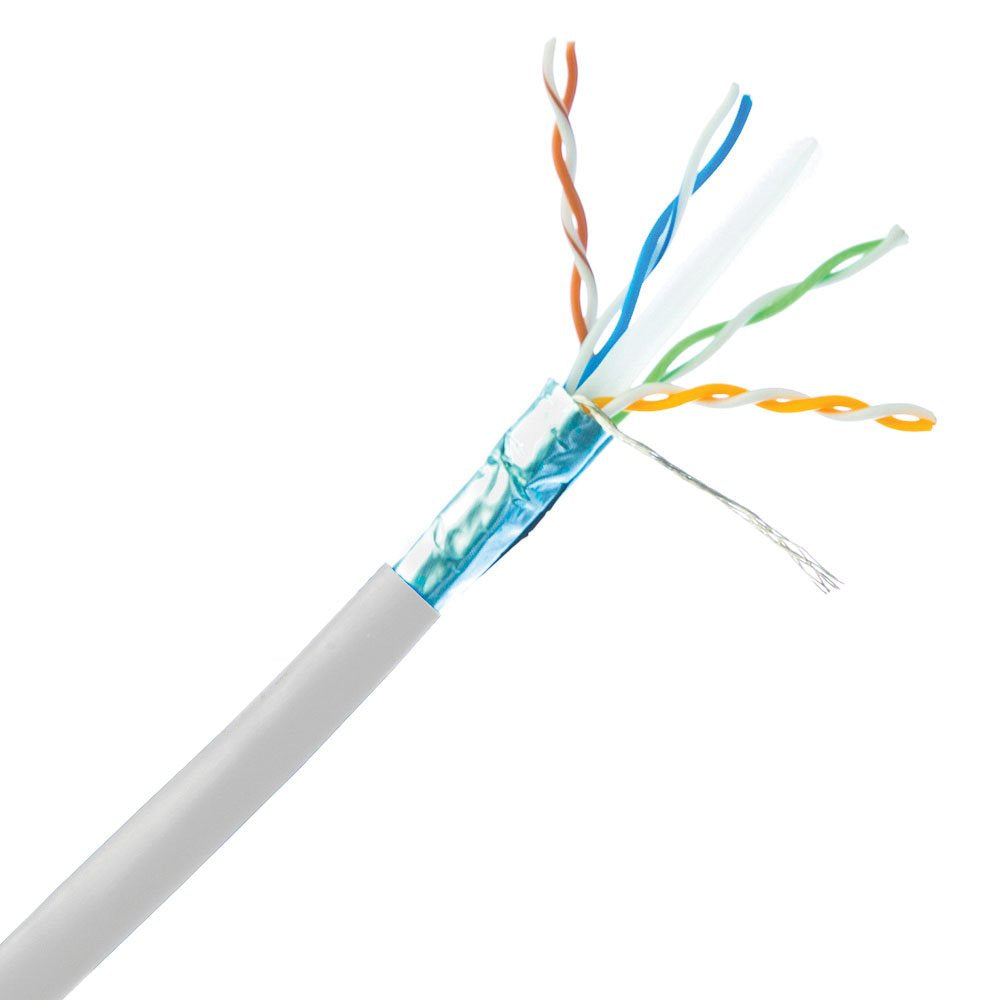 CableWholesale 1000 Foot Bulk Cat6 Ethernet Cable Plenum Rated (CMP), 23 AWG 4 Pair STP (Shielded Twisted Pair), Spool, Gray Ethernet Cable