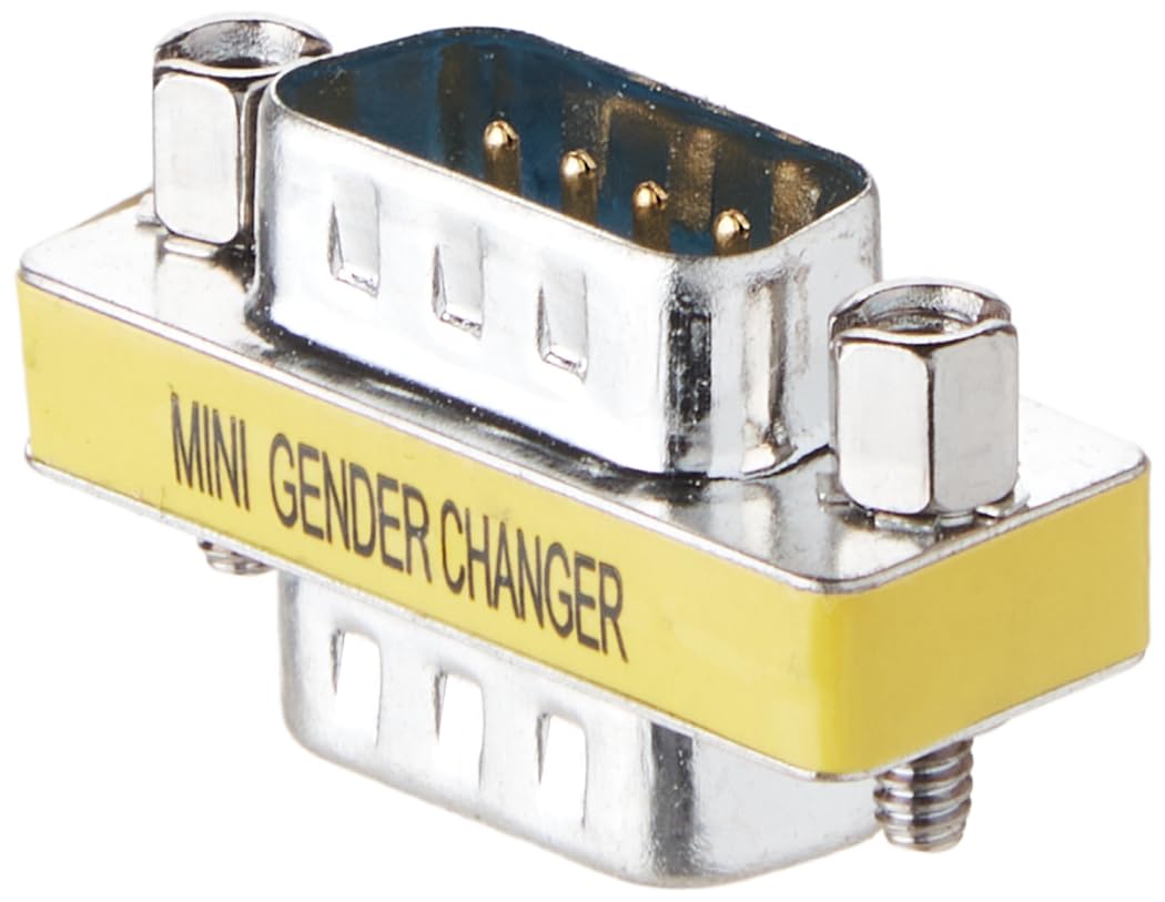 CableWholesale Serial Mini Gender Changer/Coupler, DB9 Male to DB9 Male