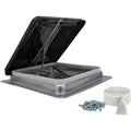 Heng's 74112A-C1G1 Universal RV Roof Vent with 12V DC Fan & Exchange Lid - 14" x 14", Smoke