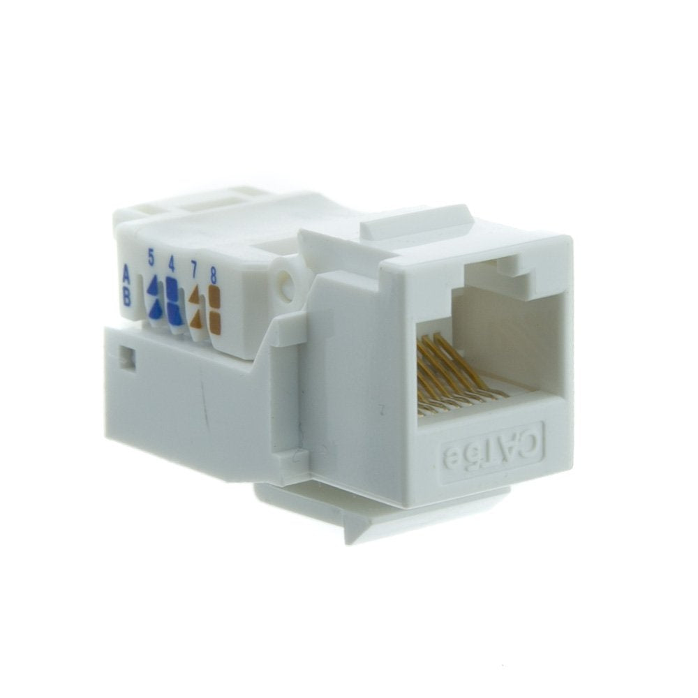 CableWholesale Cat5e Keystone Jack, Toolless RJ45 Female (UTP) to 110 Punch Down Connector, Blue