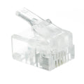 CableWholesale Phone/Data RJ11 Crimp Connectors for Stranded Wire, 6P4C, 50 Pieces