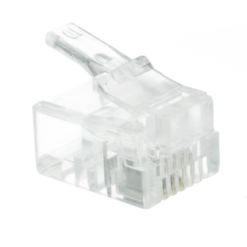 CableWholesale Phone/Data RJ11 Crimp Connectors for Stranded Wire, 6P4C, 50 Pieces