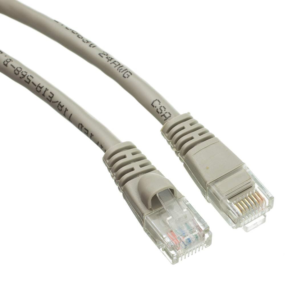 CableWholesale Cat6 Ethernet Cable, 24AWG, RJ45 Gold Plate Connector, 4 Pair Stranded Copper, Snagless Boot Unshielded Twisted Pair (UTP) Internet Network Patch Cable, 1 Foot, Gray