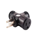 3-Outlet Indoor/Oudoor 3-Prong Wall Tap w/LED Indicator, 125V/15A, UL