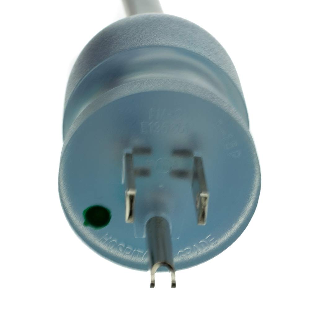 CableWholesale 6 feet Hospital Grade Green Dot Power Cord, Nema 5-15P Male to C13 Female Clear Plug, 14 AWG, SJT, 15 Amp/125 Volt, Power Supply Cord, Clear