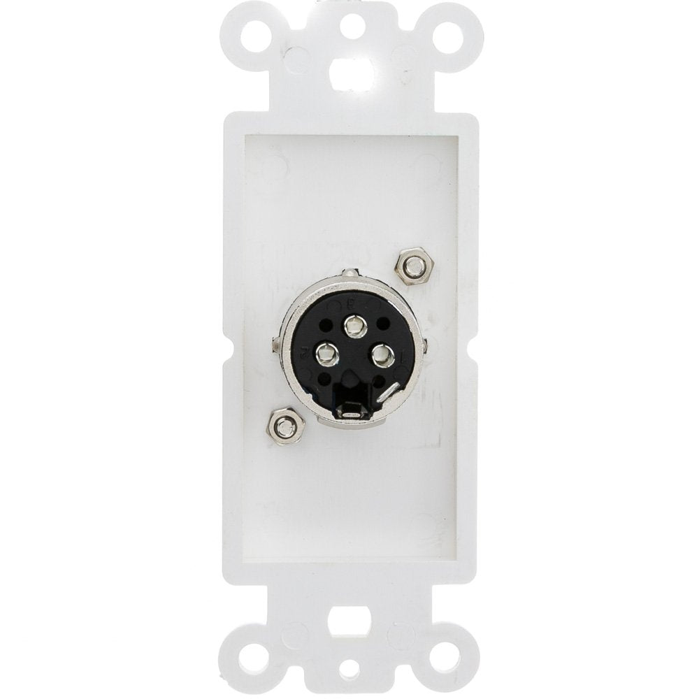 Decora Wall Plate Insert, White, XLR Female to Solder Type