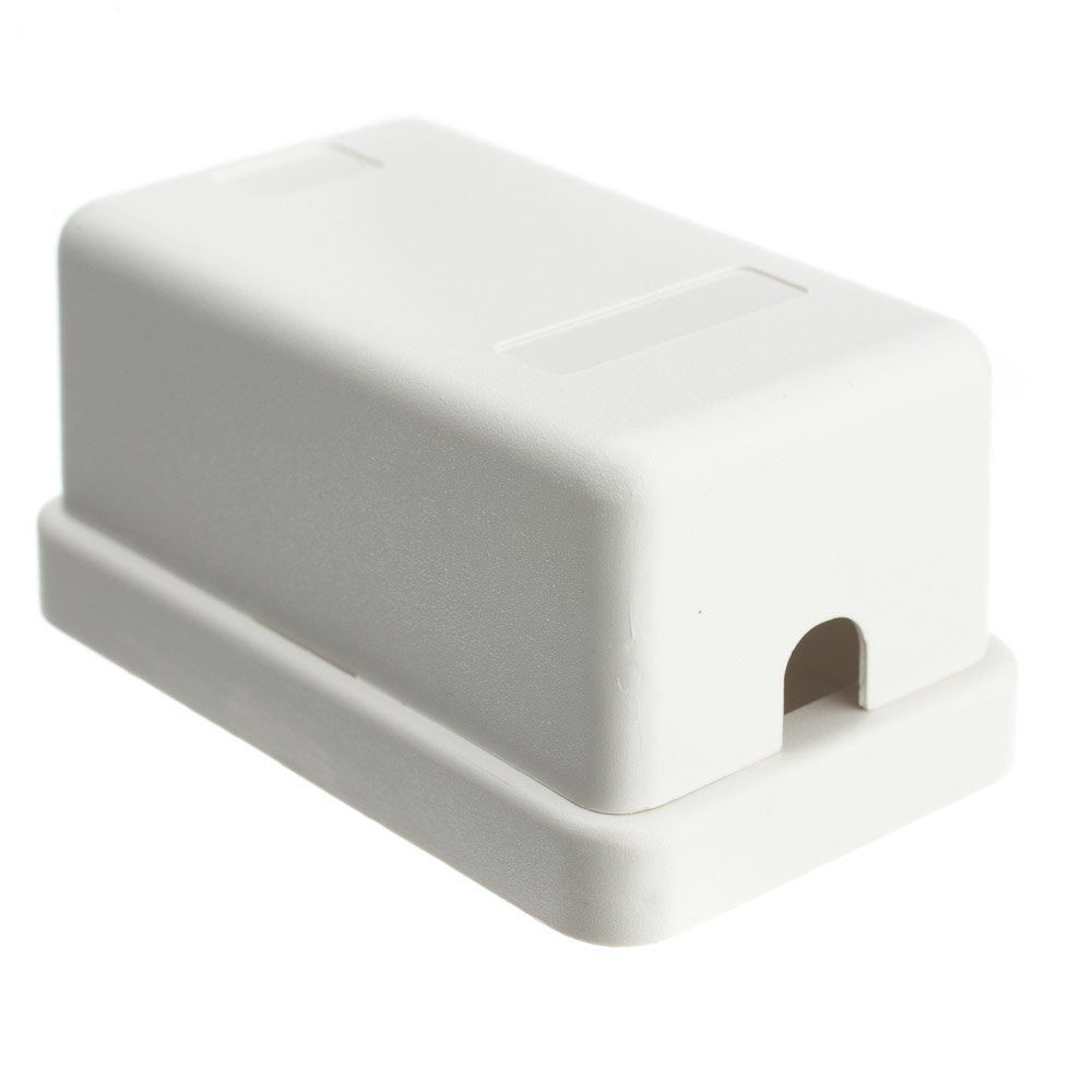 CableWholesale 1 Port Keystone Jack Surface Mount Box, White, Surface Mount Box for Networking, Home Theatre, Security/Surveillance