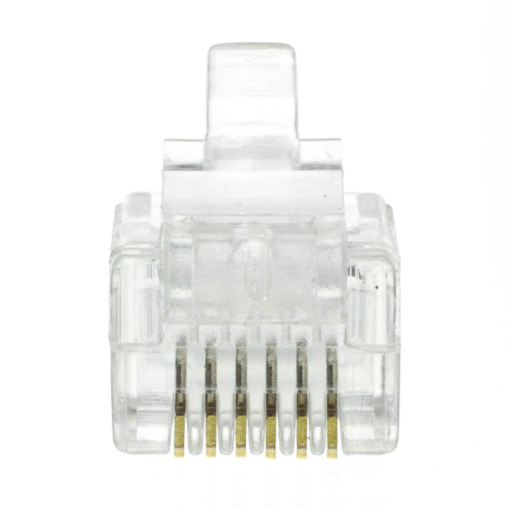 CableWholesale Phone/Data RJ12 Crimp Connectors for Flat Cable, 6P6C, 50 Pieces