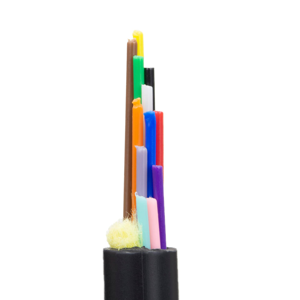CableWholesale 12 Strand Fiber Optic Cable, Multimode, Black, 1000ft Spool