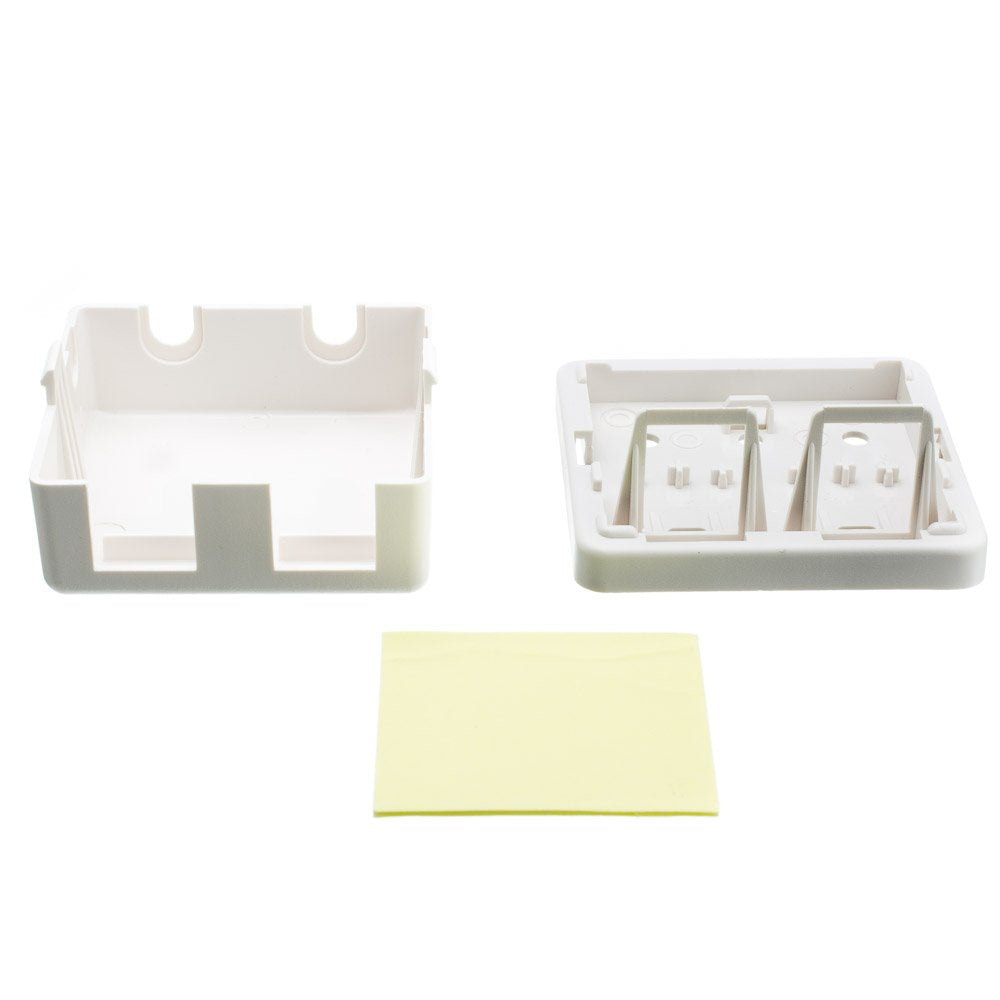 8 Port Keystone Jack Surface Mount Box, White, Surface Mount Box for Networking, Home Theatre, Security/Surveillance, Cablewholesale