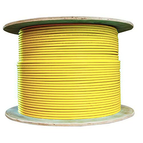 CableWholesale 12-Strand Fiber Optic Cable, Singlemode, Yellow, 500ft Spool