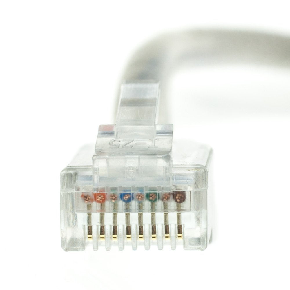 CableWholesale Plenum Cat5e Gray Ethernet Patch Cable, Bootless CMP-Rated, 24 AWG 4 Pair Conductor, 1 Foot
