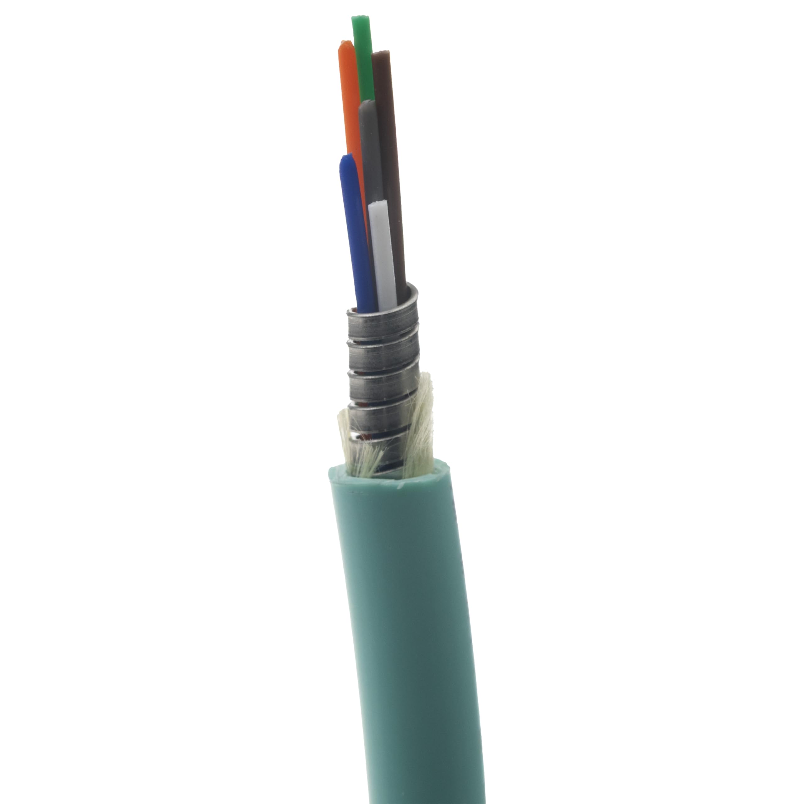CableWholesale 6 Strand Fiber Optic Cable, Multimode, Aqua, 500ft Spool
