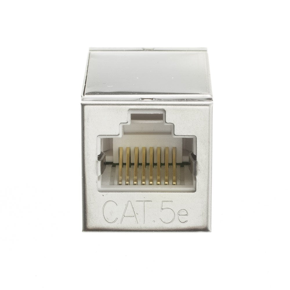 CableWholesale Shielded Cat5e Inline Coupler, Silver, RJ45 Female