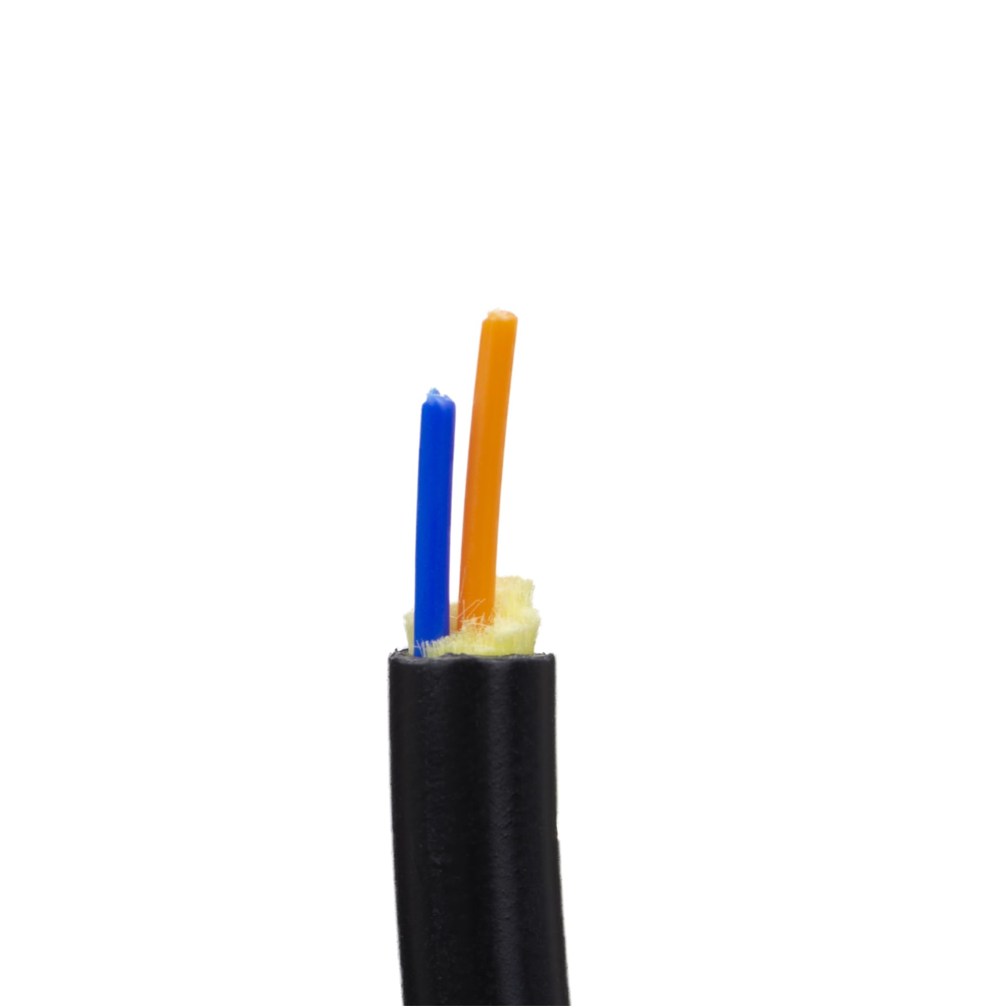 CableWholesale 2 Strand Fiber Optic Cable, Multimode, Black, 1000ft Spool