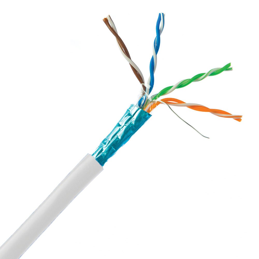 CableWholesale 1000 Foot F/UTP Cat5e Ethernet Cable, 24 AWG, ETL Listed, 4 Pair Solid Copper with Pull Box, Gray
