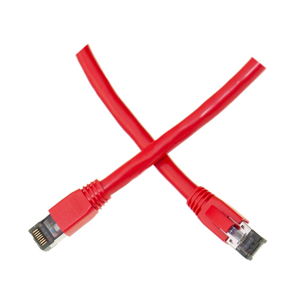 CableWholesale Cat8 S/FTP Ethernet Patch Cable, Boot, 40Gbps - 2000MHz, 4-Pair 24AWG Stranded Pure Copper, RJ45 Shielded Gold Plate Connector Male Internet Patch Cable, Red, 15 Foot