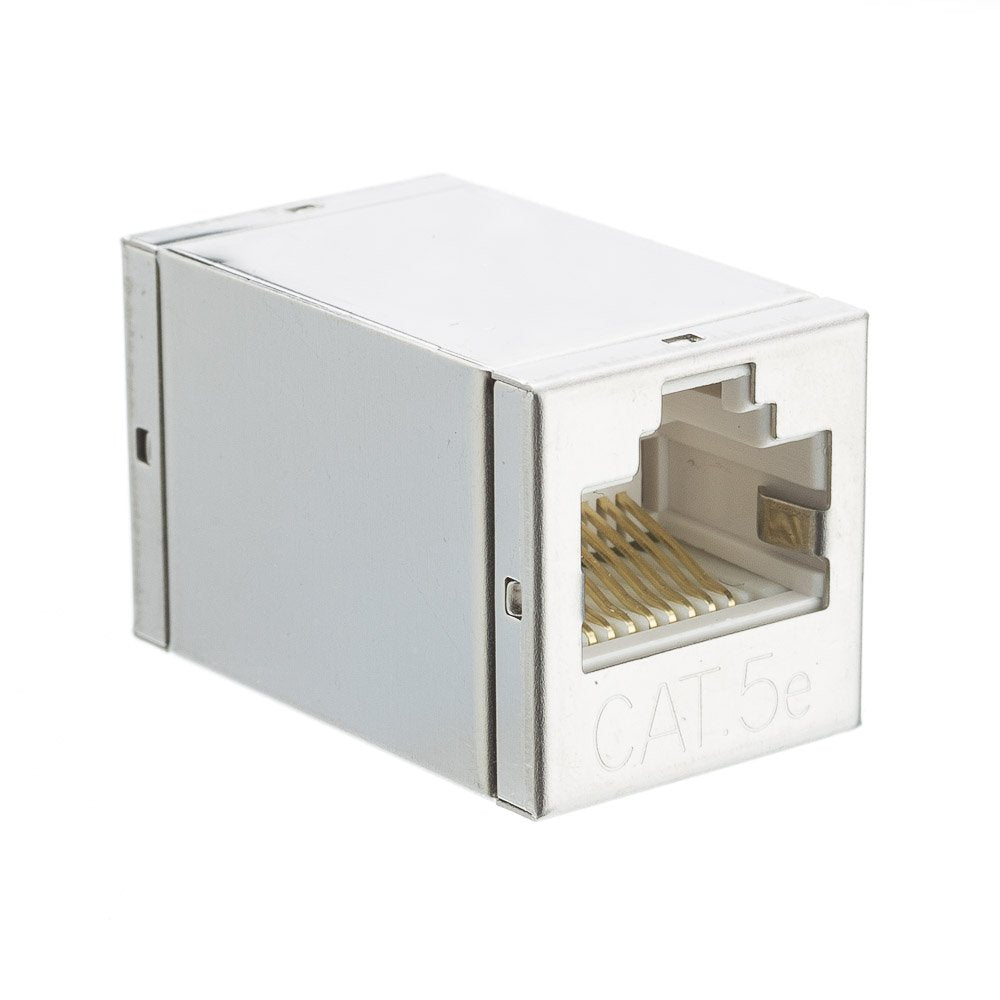 CableWholesale Shielded Cat5e Inline Coupler, Silver, RJ45 Female