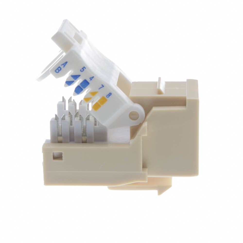 CableWholesale Cat5e Keystone Jack, Toolless RJ45 Female (UTP) to 110 Punch Down Connector, Black