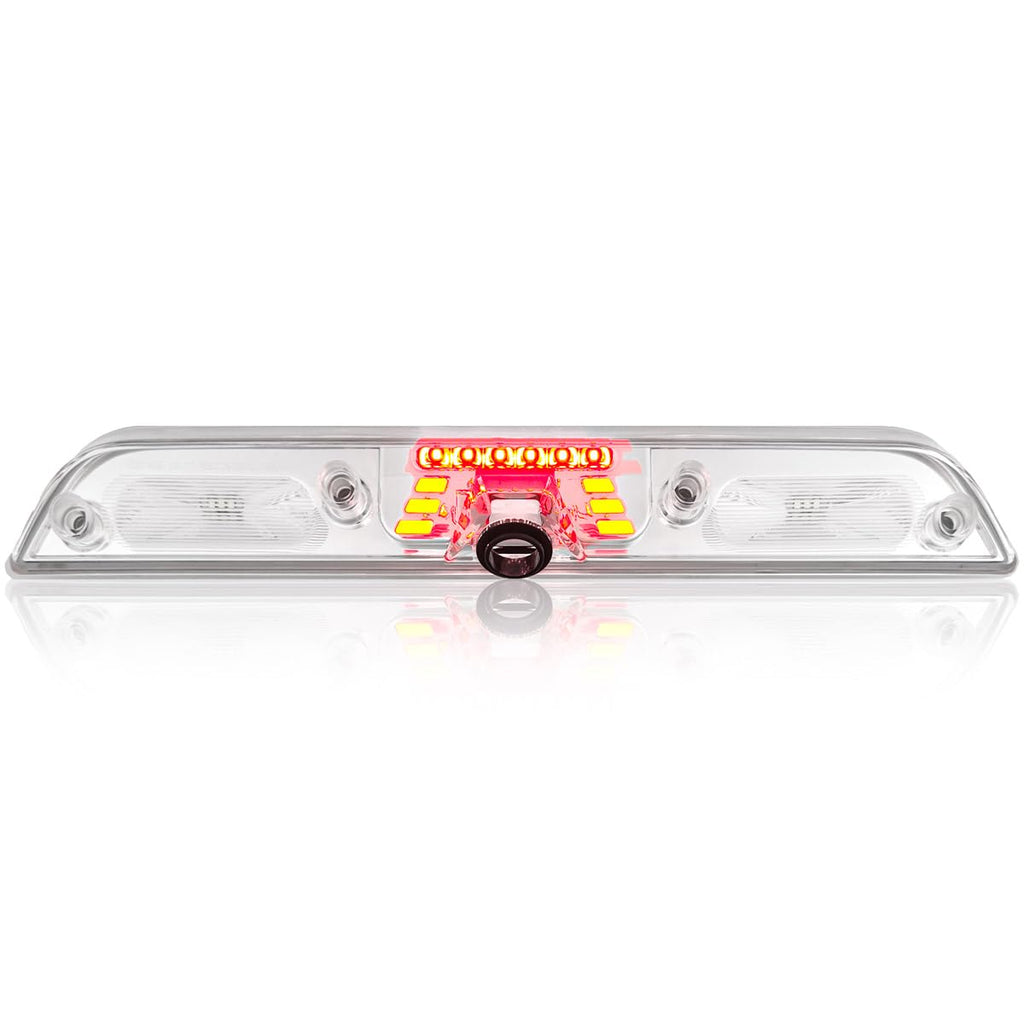 RECON Fits 17-23 Super Duty (F250, F350, F450, F550) 15-25 F150, 19-25 Ranger Ultra Bright Premium 3rd Brake Light - Fits Models with Cargo Bed Camera - CREE XML LEDs - Clear Lens