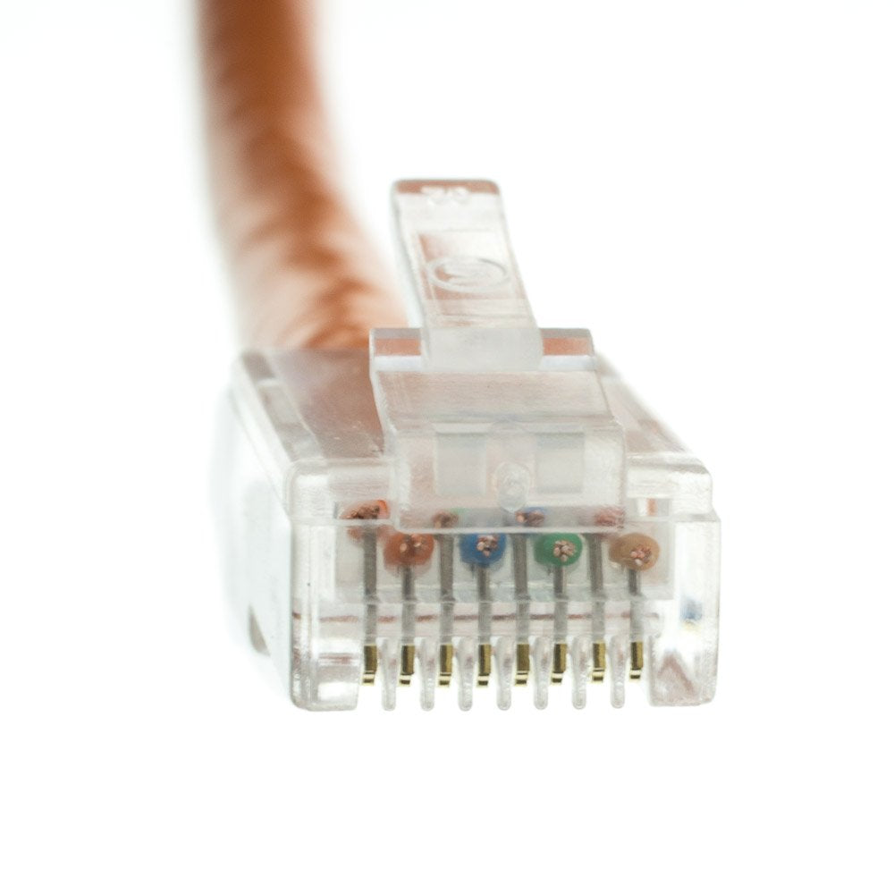 CableWholesale Cat5e Ethernet Cable, 24AWG Network Cable with RJ45 Gold Plated Connector, 4 Pair Stranded Bare Copper, Bootless Unshielded Twisted Pair (UTP) Internet Patch Cable, 2 Foot, Orange