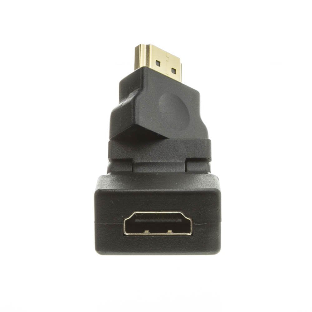 CableWholesale HDMI High Speed Swivel Adapter, HDMI Type-A Male to HDMI Type-A Female, Rotates 360 Degrees, Tilts 180 Degrees, 4K 60Hz, Black