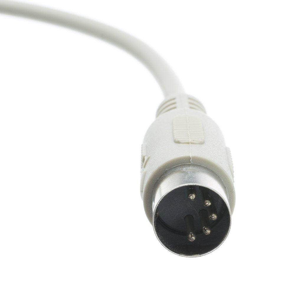 CableWholesale at Keyboard Cable 6 Feet, 5-Pin Din to 5-Pin Din, Din5 Male with 5 Conductor Keyboard Cable, Beige
