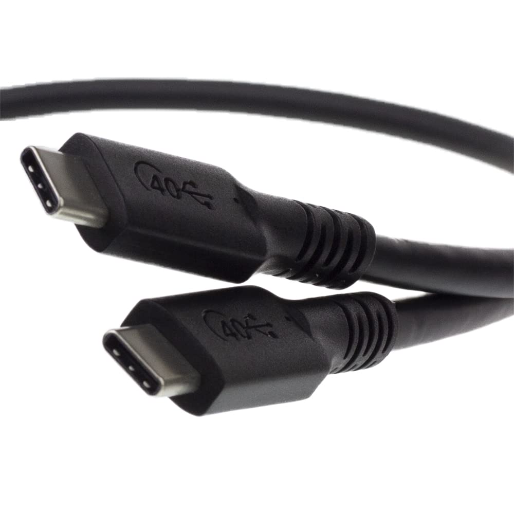CableWholesale USB4 40Gbps 100 watt Fast Charging Cable, USB Type C Male to Male, Thunderbolt 3 Compatible, PVC Jacket, Black, 1 Feet