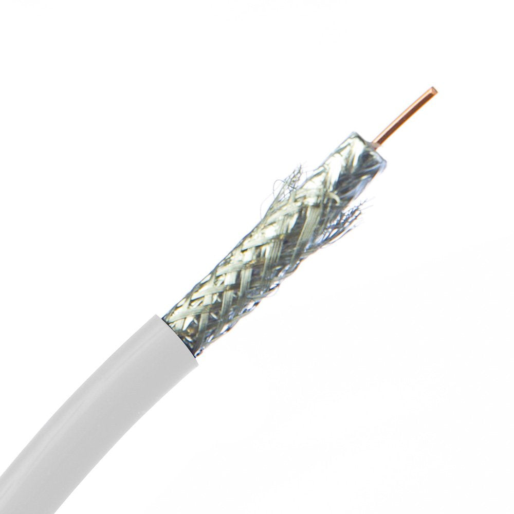 CableWholesale Bulk RG6U Coaxial Cable, Black, 18 AWG Pure Copper Solid Core, 3 GHz, Pullbox, 1000 Foot