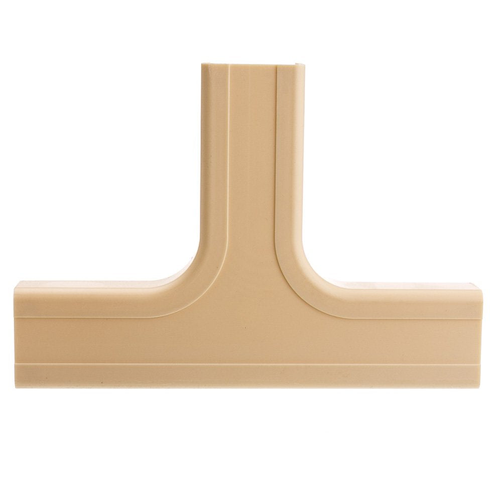 CableWholesale Cord Cover Cable Raceway, 1.25 inch Surface Mount Cable Raceway Tee On-Wall Cord Concealer (Junctions 3 Raceway Runs), Cord Organizer/Wire Hider and Protector, Ivory