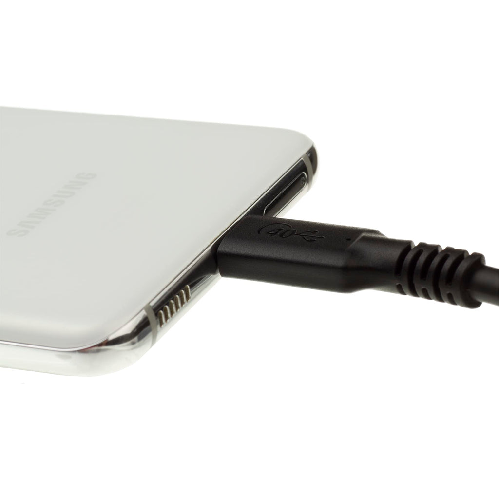 CableWholesale USB4 40Gbps 100 watt Fast Charging Cable, USB Type C Male to Male, Thunderbolt 3 Compatible, PVC Jacket, Black, 1 Feet