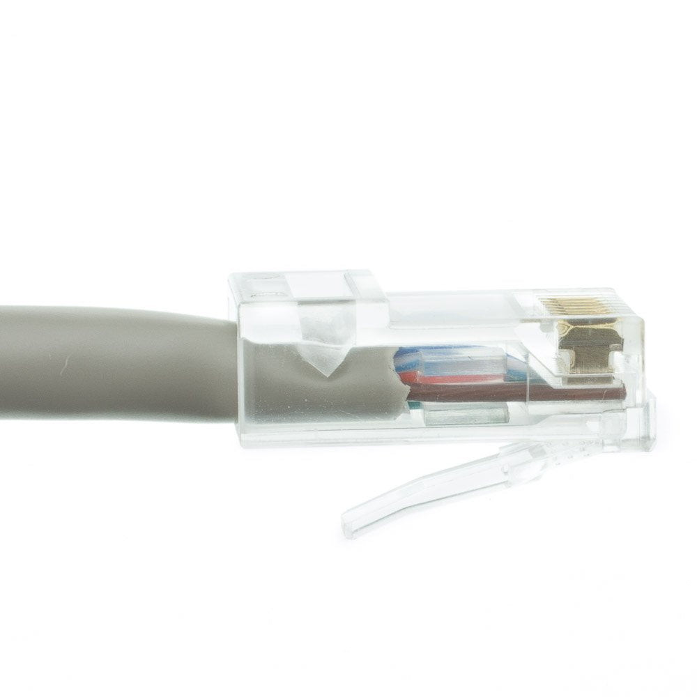 CableWholesale Cat5e Ethernet Cable, 24AWG Network Cable with RJ45 Gold Plated Connector, 4 Pair Stranded Bare Copper, Bootless Unshielded Twisted Pair (UTP) Internet Patch Cable, 20 Foot, Gray