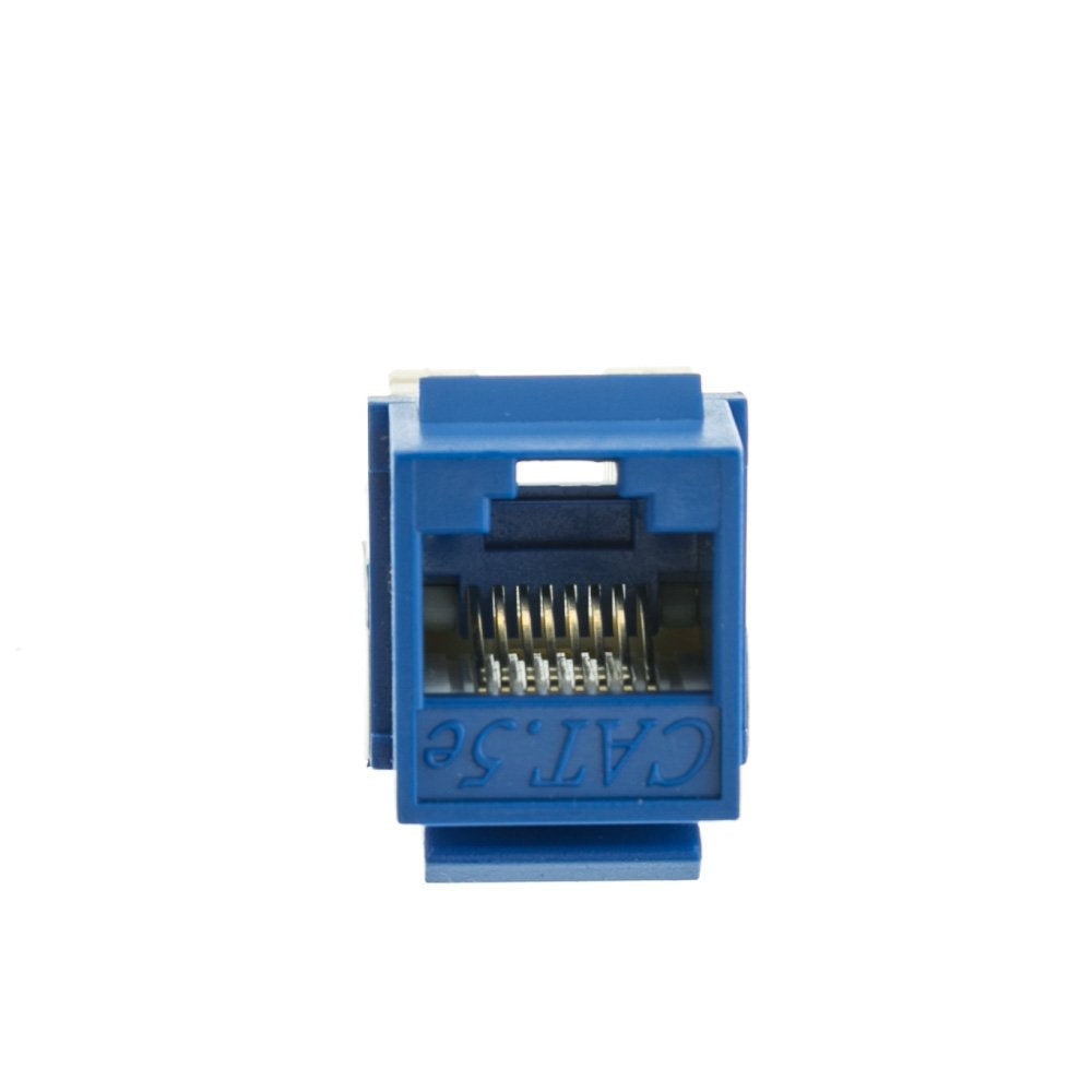 Cat5e Keystone Jack, RJ45 Female (UTP) to 110 Punch Down Connector, CableWholesale, Blue